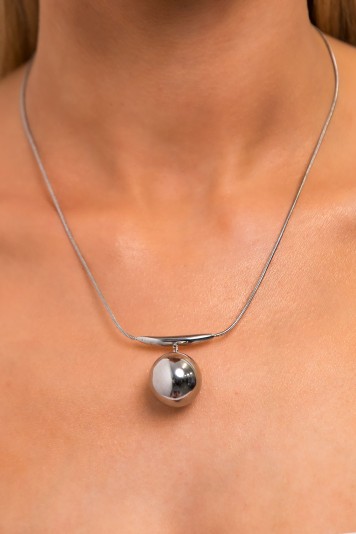 Κολιέ ball pendant ασημί