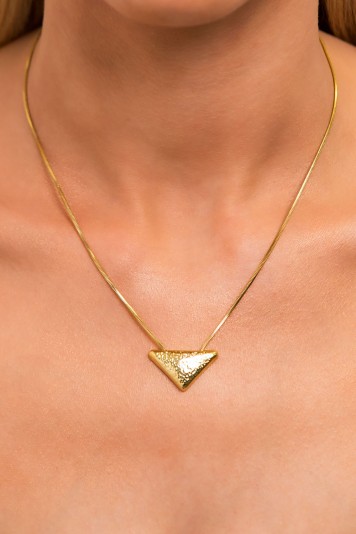 Κολιέ triangle dore ασημί