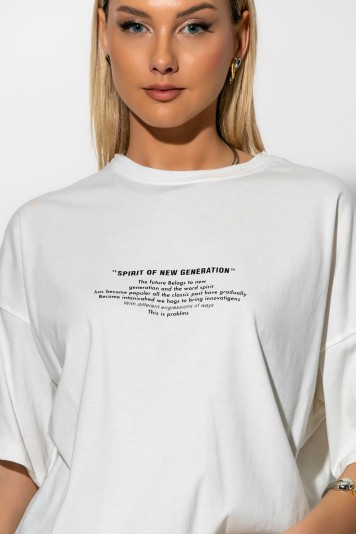 Oversized t-shirt με στάμπα new generation λευκό
