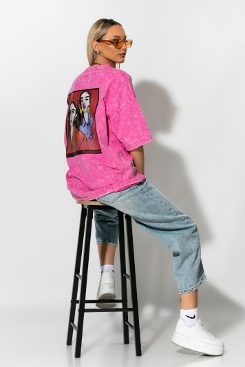 Oversized t-shirt με στάμπα new generation λευκό