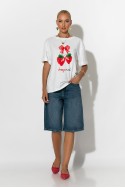 T-Shirt με στάμπα strawberry λευκό T-Shirt με στάμπα strawberry λευκό