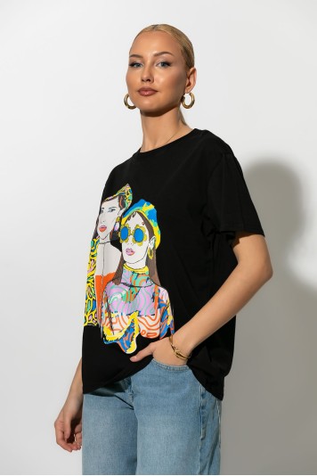 T-Shirt με στάμπα 60's girls λευκό
