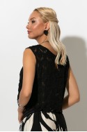 Αμάνικο top crochet μαύρο Αμάνικο top crochet μαύρο