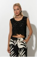 Αμάνικο top crochet μαύρο Αμάνικο top crochet μαύρο