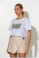 T-shirt με στάμπα λεοπάρ amour λευκό T-shirt με στάμπα λεοπάρ amour λευκό