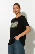 T-shirt με στάμπα λεοπάρ amour μαύρο T-shirt με στάμπα λεοπάρ amour μαύρο