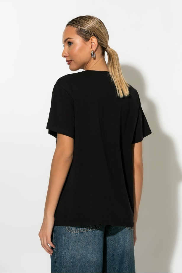T-shirt με στάμπα λεοπάρ amour μαύρο T-shirt με στάμπα λεοπάρ amour μαύρο