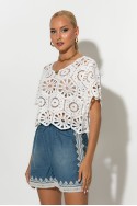 Τζιν σορτς με crochet λεπτομέρειες μπλε Τζιν σορτς με crochet λεπτομέρειες μπλε
