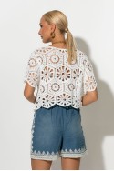 Τζιν σορτς με crochet λεπτομέρειες μπλε Τζιν σορτς με crochet λεπτομέρειες μπλε