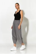 Baggy παντελόνι με λάστιχο στην μέση γκρι Baggy παντελόνι με λάστιχο στην μέση γκρι