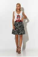 Βερμούδα zebra print με μπορντό ζώνη μαύρο Βερμούδα zebra print με μπορντό ζώνη μαύρο