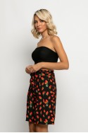 Βερμούδα με ζωνάκι strawberry print μαύρο Βερμούδα με ζωνάκι strawberry print μαύρο