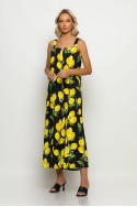 Ολόσωμη φόρμα τιραντέ με δέσιμο στην πλάτη lemon print μαύρο Ολόσωμη φόρμα τιραντέ με δέσιμο στην πλάτη lemon print μαύρο