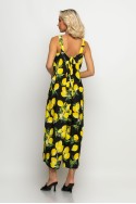Ολόσωμη φόρμα τιραντέ με δέσιμο στην πλάτη lemon print μαύρο Ολόσωμη φόρμα τιραντέ με δέσιμο στην πλάτη lemon print μαύρο