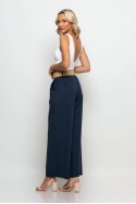 Cropped παντελόνα με ζώνη μπλε navy Cropped παντελόνα με ζώνη μπλε navy