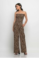 Ολόσωμη φόρμα στράπλες animal print leopard Ολόσωμη φόρμα στράπλες animal print leopard