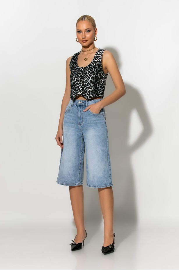 Jean push up βερμούδα μπλε Jean push up βερμούδα μπλε