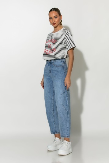 Baggy jean mom fit ανθρακί