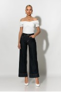 Jean mom fit με λεοπάρ λεπτομέρεια πίσω μπλε ντένιμ Jean mom fit με λεοπάρ λεπτομέρεια πίσω μπλε ντένιμ