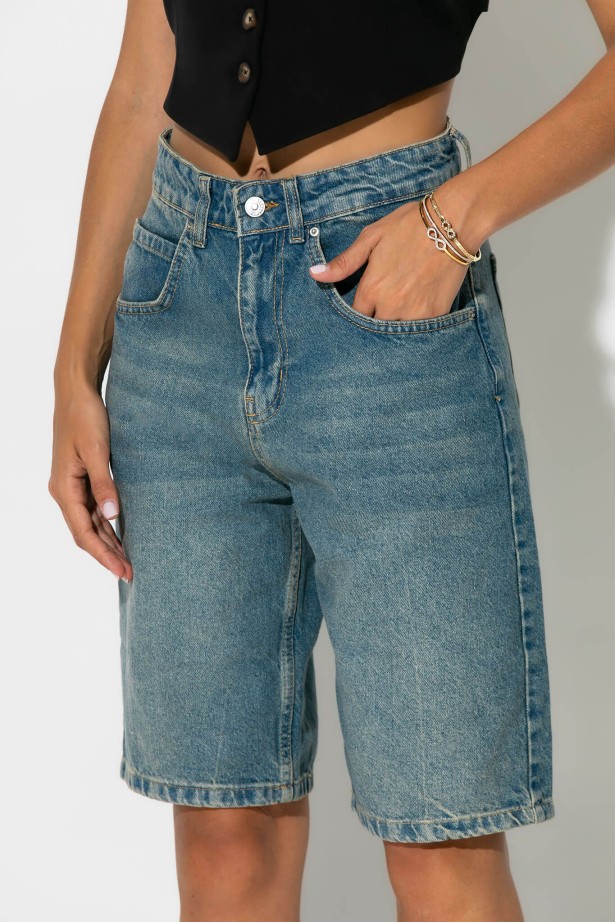 Jean loose βερμούδα μπλε Jean loose βερμούδα μπλε