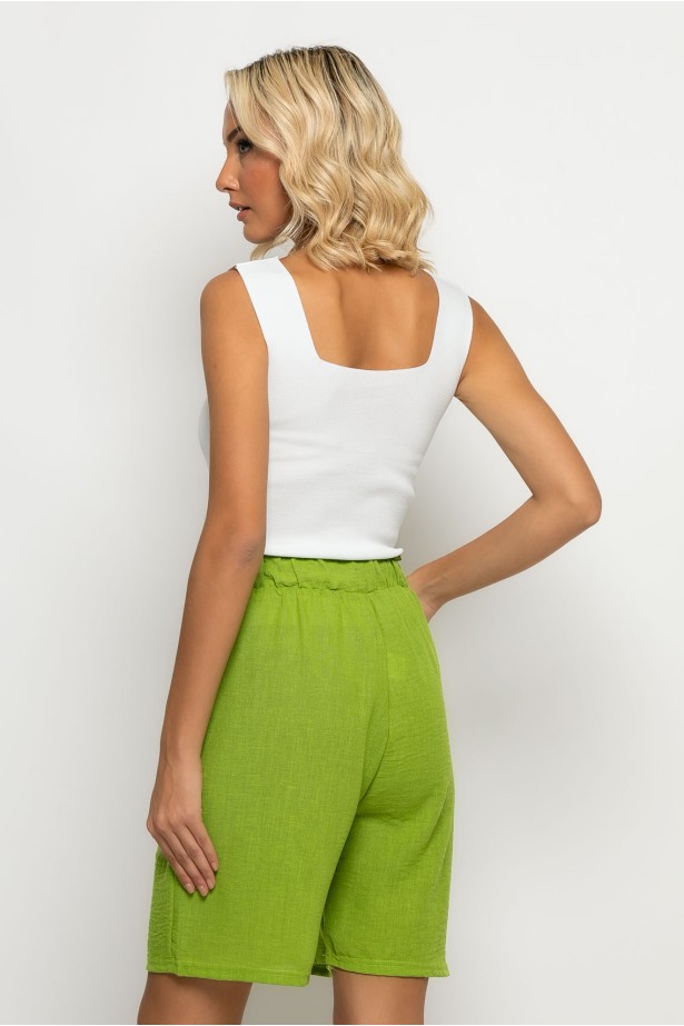Βερμούδα με λινό apple green Βερμούδα με λινό apple green