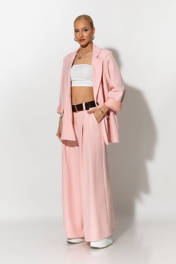Σετ blazer και παντελόνα με ζώνη μαύρο