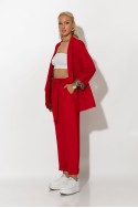 Σετ blazer με λεοπάρ φόδρα και παντελόνι με ζωνάκι κόκκινο Σετ blazer με λεοπάρ φόδρα και παντελόνι με ζωνάκι κόκκινο