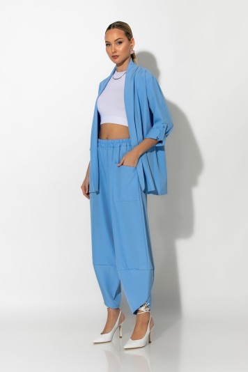Σετ baggy παντελόνι και blazer ροζ