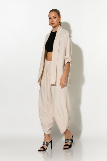 Σετ baggy παντελόνι και blazer ροζ