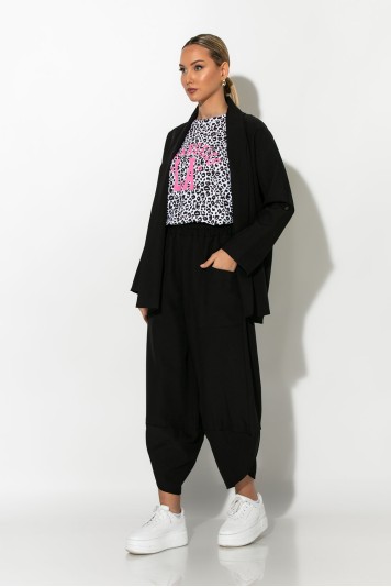 Σετ baggy παντελόνι και blazer ροζ
