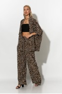Σετ κιμονό και παντελόνα leopard print μπεζ ανοιχτό Σετ κιμονό και παντελόνα leopard print μπεζ ανοιχτό
