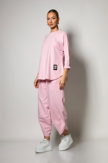 Σετ baggy παντελόνι και oversized μπλούζα μαύρο