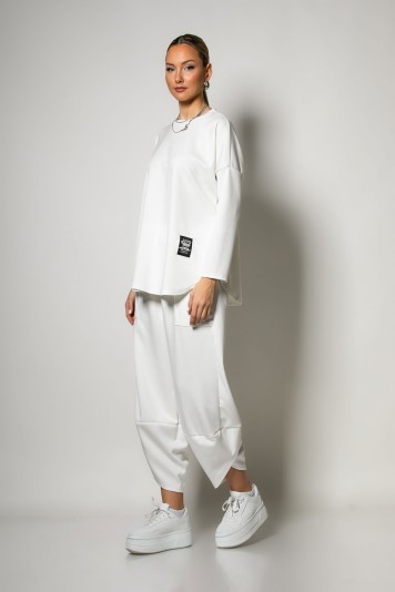 Σετ baggy παντελόνι και oversized μπλούζα ροζ