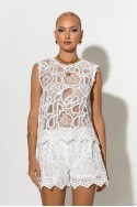 Crochet σορτς με διαφάνεια λευκό Crochet σορτς με διαφάνεια λευκό