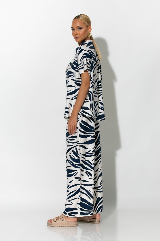 Σετ πουκάμισο και παντελόνι zebra print μπλε σκούρο Σετ πουκάμισο και παντελόνι zebra print μπλε σκούρο
