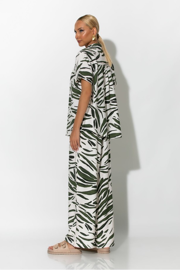 Σετ πουκάμισο και παντελόνι zebra print χακί Σετ πουκάμισο και παντελόνι zebra print χακί