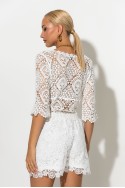 Crochet τοπ με κορδόνι λευκό Crochet τοπ με κορδόνι λευκό
