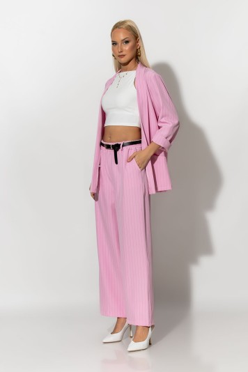 Σετ ριγέ blazer και παντελόνι μπλε