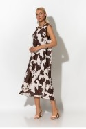 Μίντι φόρεμα αμάνικο cow print καφέ