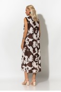 Μίντι φόρεμα αμάνικο cow print καφέ