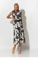 Μίντι φόρεμα αμάνικο cow print γκρι