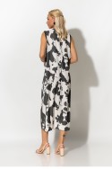 Μίντι φόρεμα αμάνικο cow print γκρι