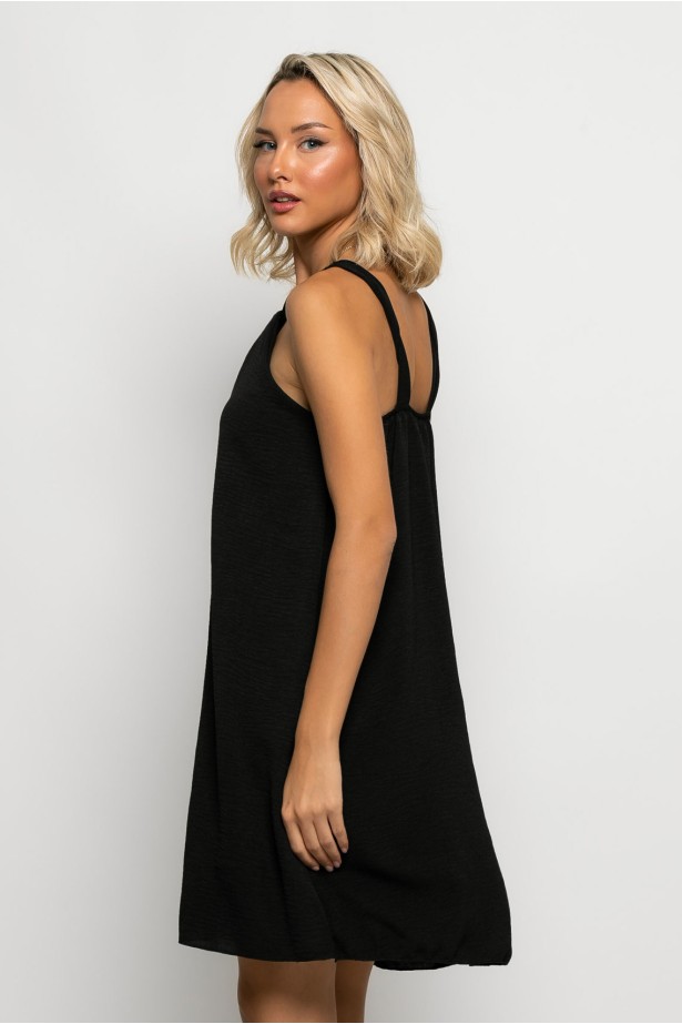 Μίνι φόρεμα knot halter neck μαύρο Μίνι φόρεμα knot halter neck μαύρο
