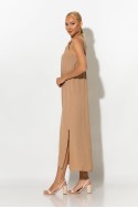 Μίντι φόρεμα knot halter neck μπεζ σκούρο 