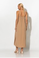 Μίντι φόρεμα knot halter neck μπεζ σκούρο 