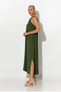 Μίντι φόρεμα knot halter neck χακί Μίντι φόρεμα knot halter neck χακί