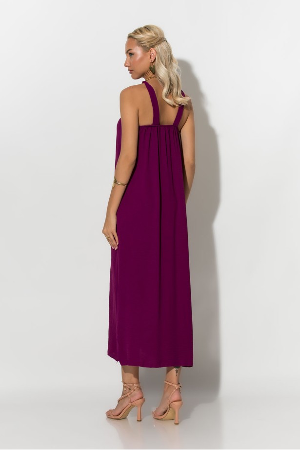 Μίντι φόρεμα knot halter neck μωβ Μίντι φόρεμα knot halter neck μωβ
