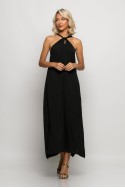 Μίντι φόρεμα knot halter neck μαύρο Μίντι φόρεμα knot halter neck μαύρο