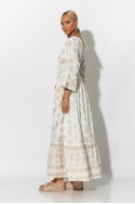 Boho φόρεμα κυπούρ με παγιέτα στην λαιμόκοψη μπεζ Boho φόρεμα κυπούρ με παγιέτα στην λαιμόκοψη μπεζ