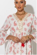 Boho φόρεμα κυπούρ με παγιέτα στην λαιμόκοψη κόκκινο Boho φόρεμα κυπούρ με παγιέτα στην λαιμόκοψη κόκκινο